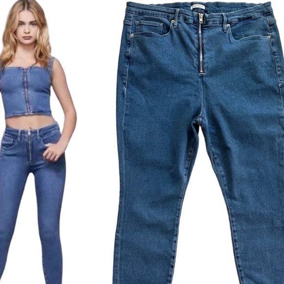 BNWT Good American WHITE Straight Leg Jeans Size 18 - Picture 2 of 15